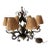 Mid 20th Century Wrought Iron Parrot Chandelier With 6 Lights, Shades For Sale