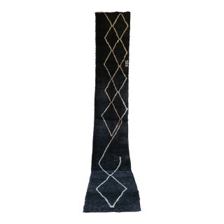 Black Moroccan Runner Rug - 2'6" X 15'10" Ft For Sale