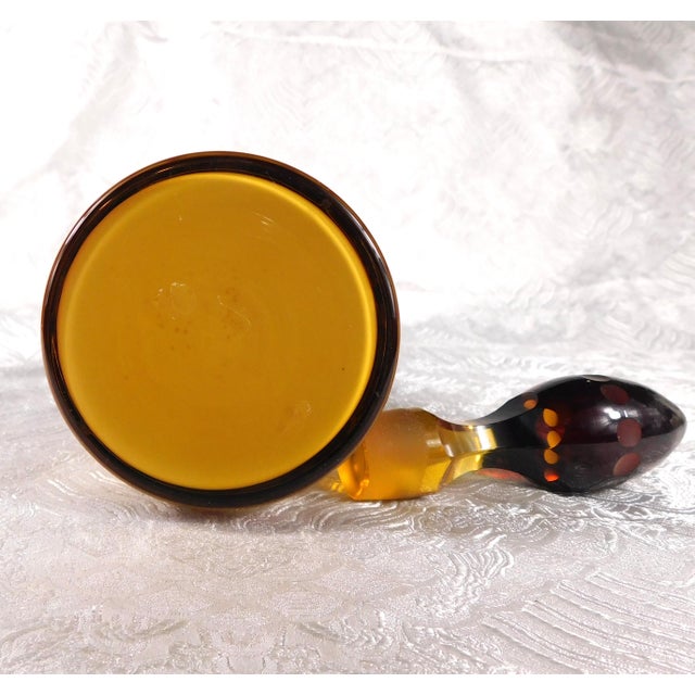 Glass 1920s Tan Over Red Glass Cut to Clear Decanter For Sale - Image 7 of 8