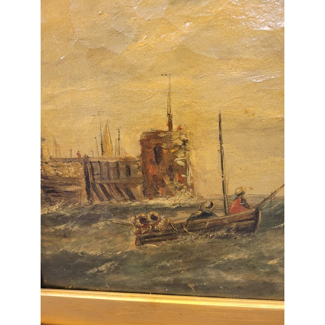 Textile Pair of 19th Century Nautical Paintings For Sale - Image 7 of 12