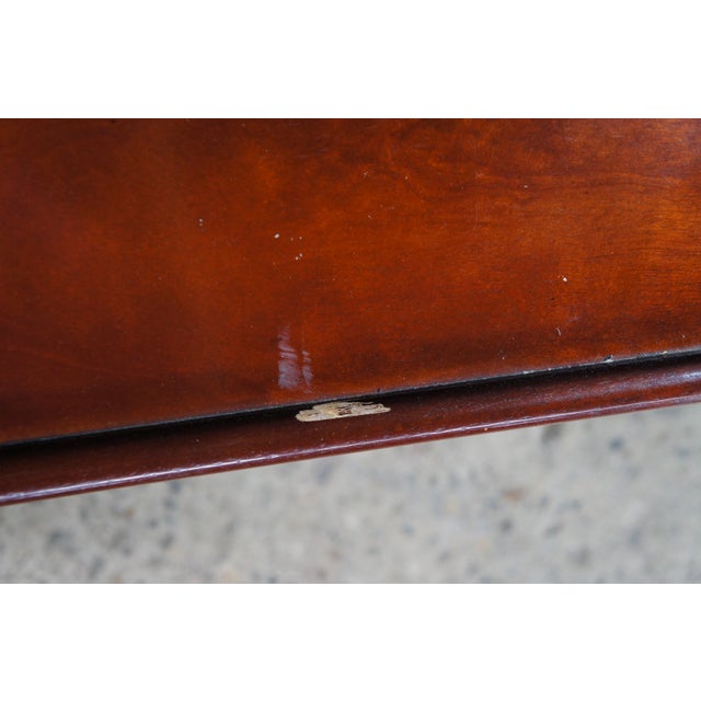 Late 20th Century 2 Bombay Company British Colonial Chinoiserie Faux Bamboo Mahogany Side Tables For Sale - Image 12 of 14