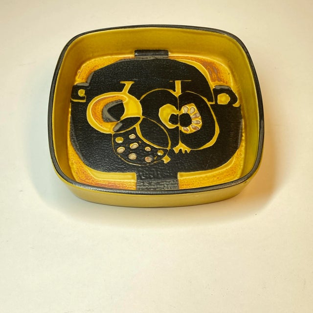 Royal Copenhagen Johanne Gerber 1968 Tenera Series decorative dish iconic apple design Beautiful mustard yellow and black...