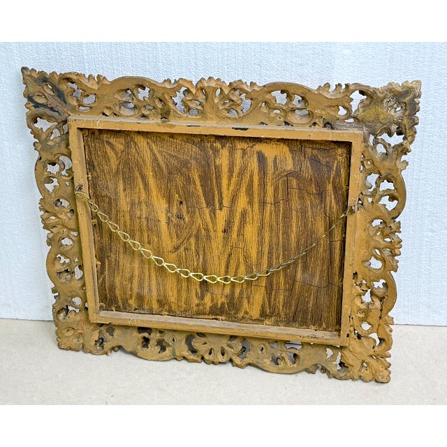 Small Italian Florentine Giltwood Mirror, 1860s For Sale - Image 10 of 11