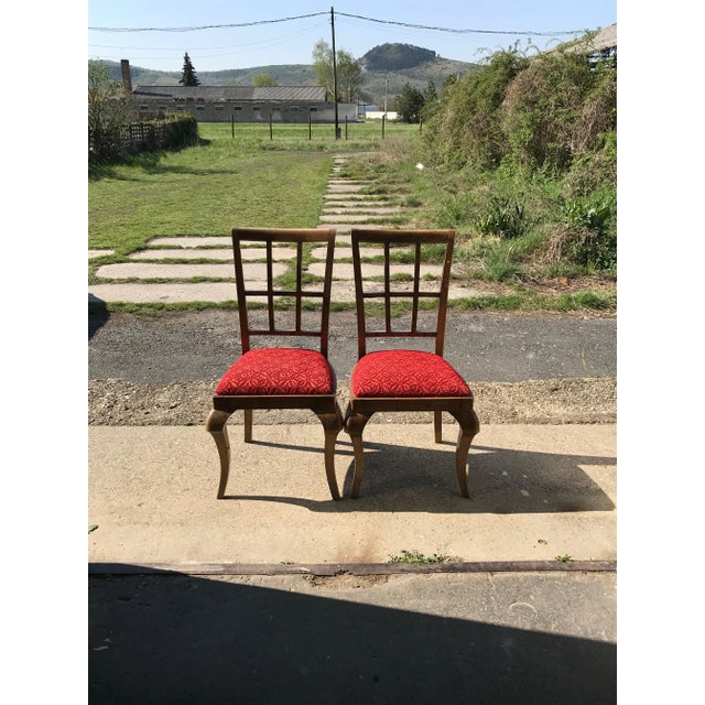 Set of Art Deco Velvet Dining Chairs, 1930s For Sale - Image 4 of 8