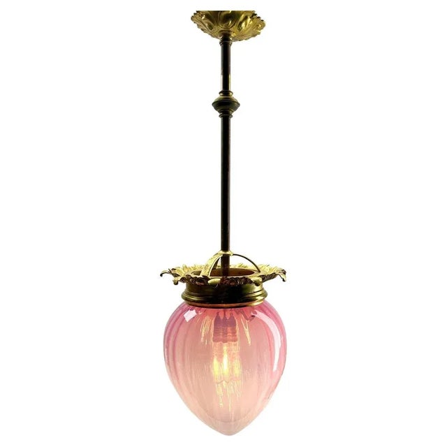 Chandelier Attributed to Val Saint Lambert 1900s We prefer to sell our items in 'uncleaned' condition so that the new...