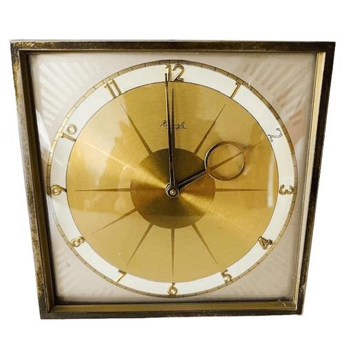 Art Deco Starburst Table Clock Brass from Kienzle, 1930s For Sale - Image 6 of 8