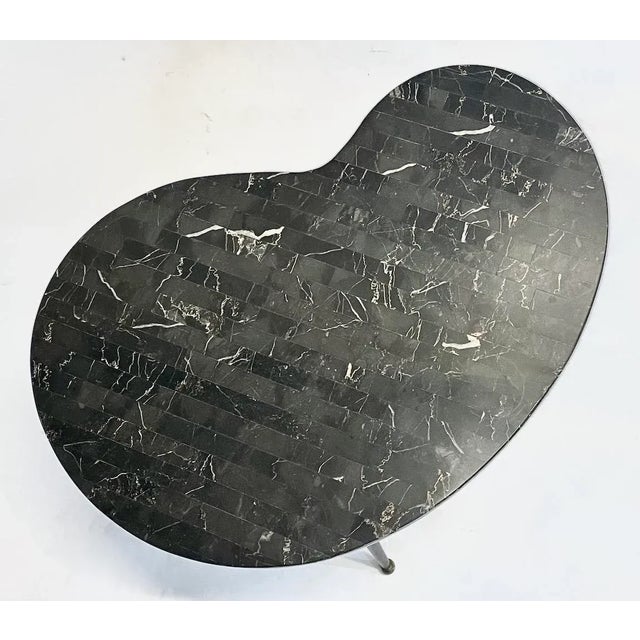 Early 20th Century Mid-Century Modern Marble Kidney Side Table For Sale - Image 5 of 8