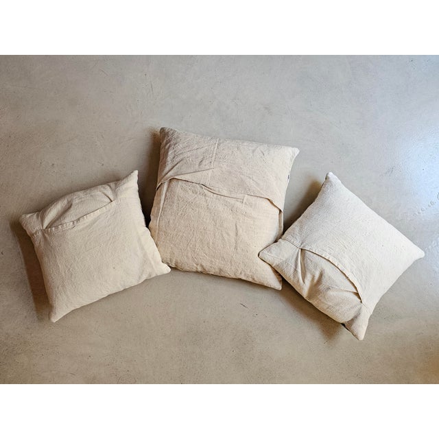 Vintage Handmade Coastal Cushions in Marine-Themed Fabric, 1990s, Set of 3 For Sale - Image 3 of 8
