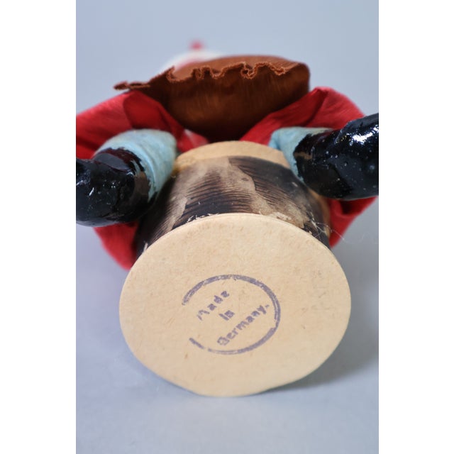 Antique German Crepe Paper & Spun Cotton Santa Figure Under Glass Dome, Made in Germany, Circa 1920s For Sale - Image 9 of 10