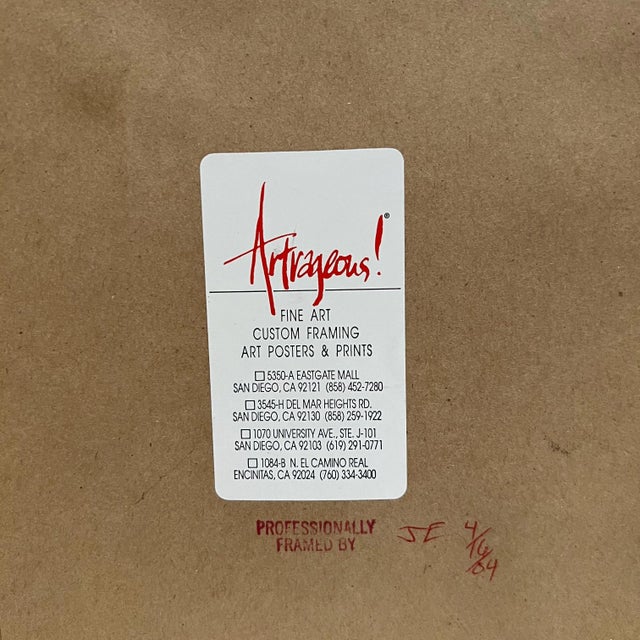 Midcentury Modern Blue Oil on Canvas Abstract Art Signed Helen Oguerran For Sale - Image 10 of 12