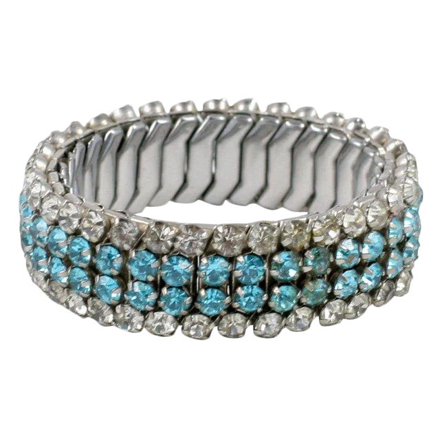 1940s Expandable Rhinestone Bracelet For Sale