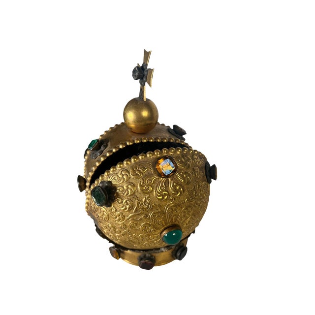 A fabulous and unusual bronze dore crown with a variety of colored stones. From Italy, circa 1820.