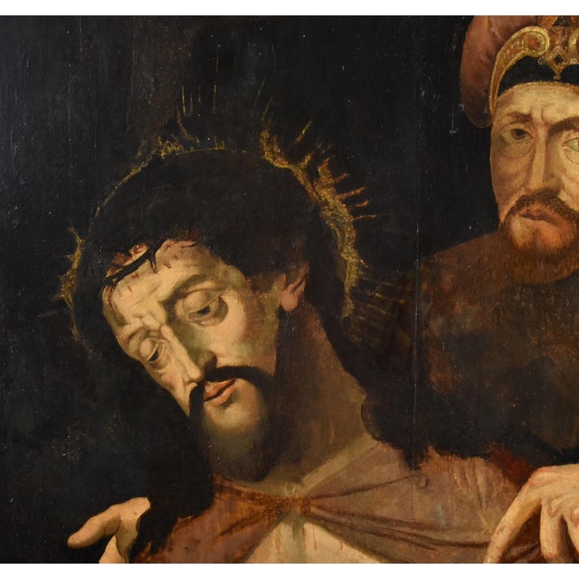 Circle of Michael Coxie, Ecce Homo, Pontius Pilate, 1580, Oil on Board, Framed For Sale - Image 12 of 14