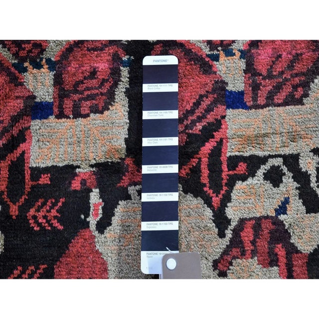 Gothic Vintage Persian Karabakh Rural Village Beige Wool Hand Knotted Rug For Sale - Image 3 of 8