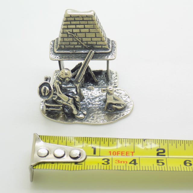 Vintage Italian Silver Hunter with Dog Fireplace Miniature Figurine, 1970s For Sale - Image 13 of 14