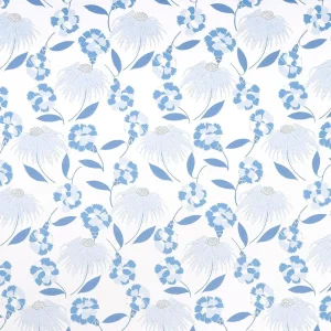 Sample - Schumacher x Celerie Kemble Bouquet Toss Wallpaper in Afternoon Blue