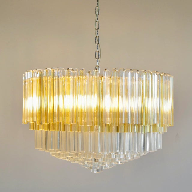 Large Trilobi Glass Chandelier in Murano Glass For Sale - Image 3 of 8