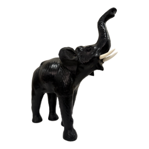 Vintage Large Leather Elephant Sculpture