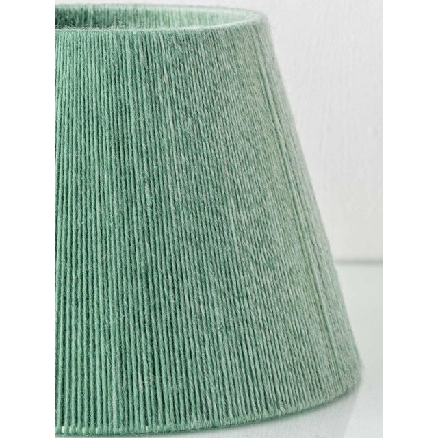 Fajalauza Ceramic Table Lamp with Hand-Woven Merino Wool Lampshade by Amitabha Studio For Sale - Image 10 of 15
