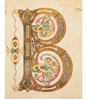 1949 Letter B From "A Legendary of Limoges", First Edition Vintage Gold Ink Lithograph
