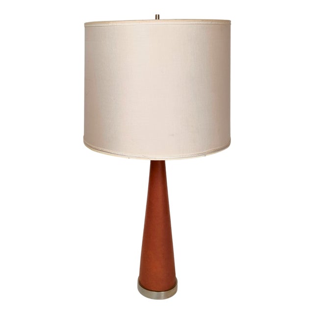 Vintage Metal and Leather Table Lamp from Stilnovo, 1950s For Sale