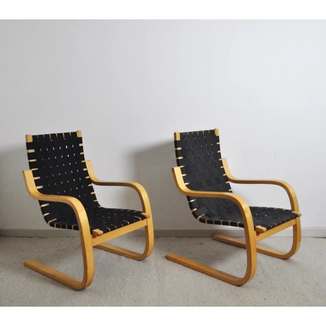 Model 406 Lounge Chairs by Alvar Aalto for Artek, Set of 2 For Sale - Image 10 of 10