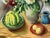1920s Peter Ludwigs, Still Life with Fruit and Flowers, 1925-35, Oil on Canvas, Framed For Sale - Image 5 of 11
