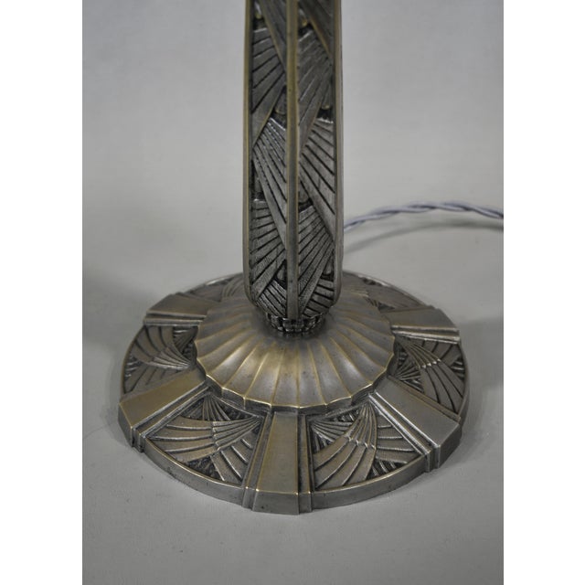 1930s Large French Art Deco Table Lamp by Hettier & Vincent France For Sale - Image 9 of 12