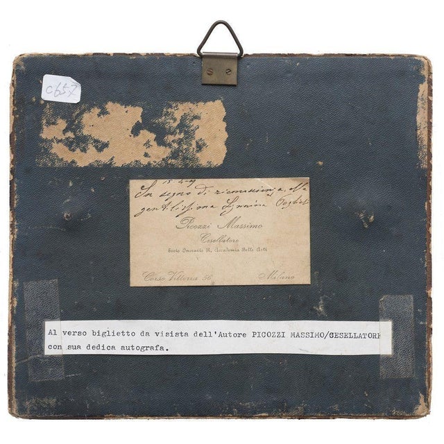 Homage to Edmondo De Amicis is an original artwork realized in 1908 by Massimo Picozzi. Bas-relief bronze plaque. The...