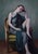 Tranquil Contemplation by Derek Harrison | Oil on Linen Portrait of a seated woman in a draped shawl. For Sale