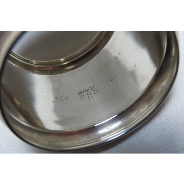 Silver Large - Oversize Antique American Solid Coin Silver Napkin Ring by Wood & Hughes For Sale - Image 8 of 13