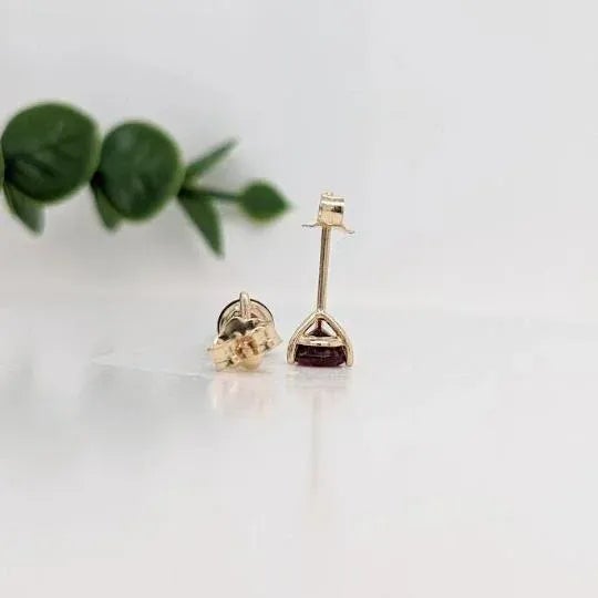 2020s Garnet Martini Solitaire Stud Earrings in Solid 14k Gold - 2 Pieces For Sale - Image 5 of 6