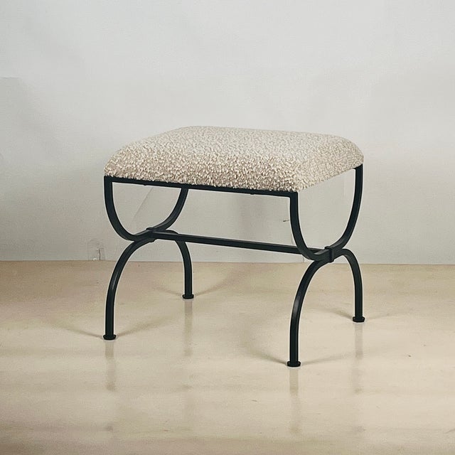Pair of versatile foot stools or ottomans now in a wider size for larger spaces. Add an elegant, simple piece in your...
