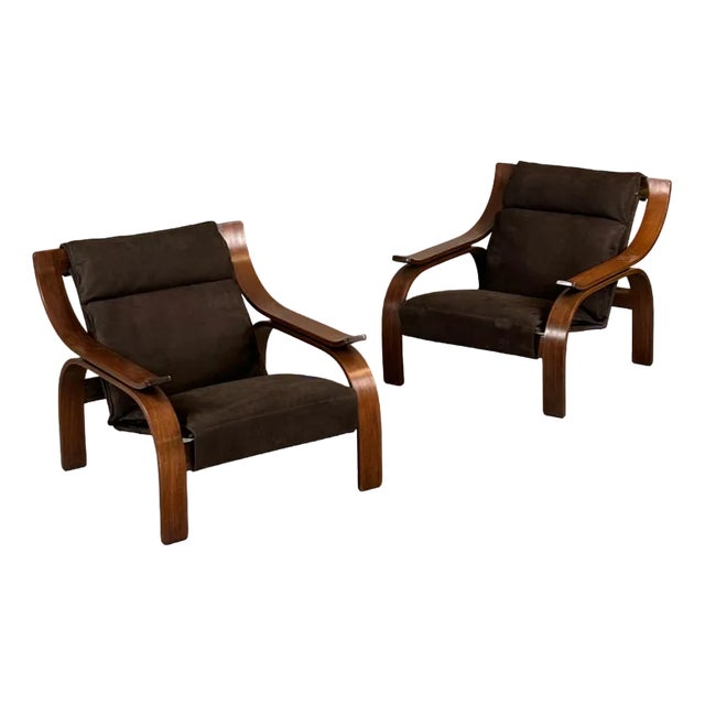 Set of Woodline Armchairs by Marco Zanuso for Arflex, 1960s For Sale