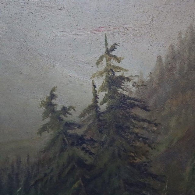 Late 19th Century Hudson River School Oil on Canvas Landscape Painting C1890 For Sale - Image 5 of 11