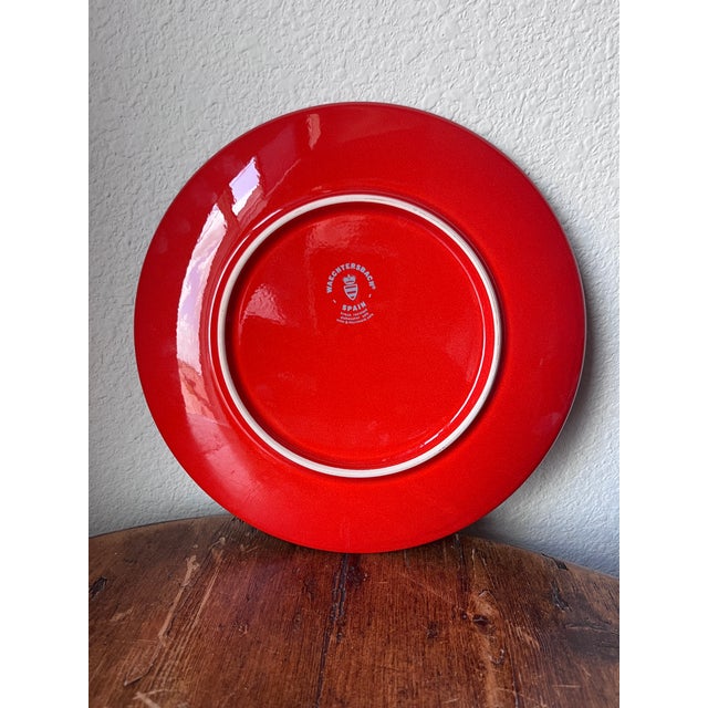 Late 20th Century Waechtersbach Fun Factory Freestyle Red-Cherry Coupe Dinner Plates, Made in Spain - Set of 6 For Sale - Image 4 of 9