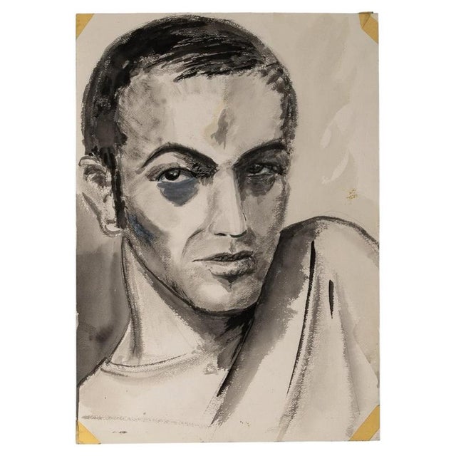 Unknown, Depicting a Mans Face, 20th Century, Paper For Sale - Image 10 of 10
