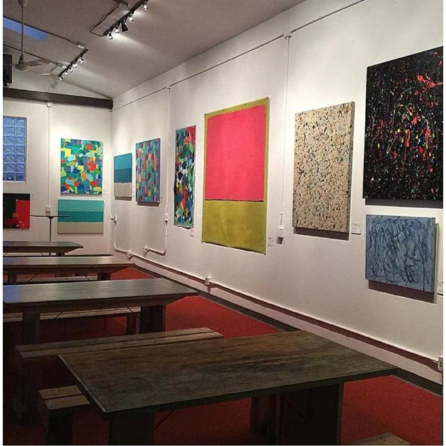 Original Colorfield Painting on about 73” by 73” Un-stretched Canvas. (Can be rolled up for easier shipping). Artist...