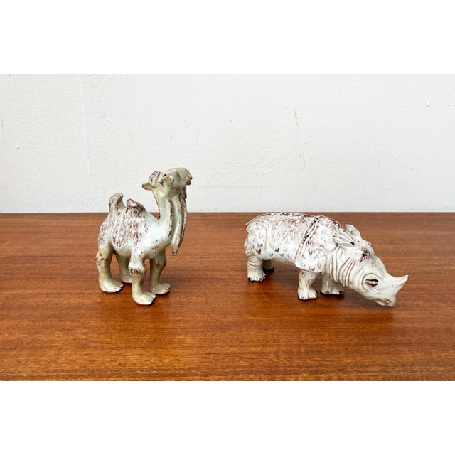 Ceramic German Studio Pottery Camel and Rhino Figures from Hamelner Töpferei, 1970s, Set of 2 For Sale - Image 7 of 18