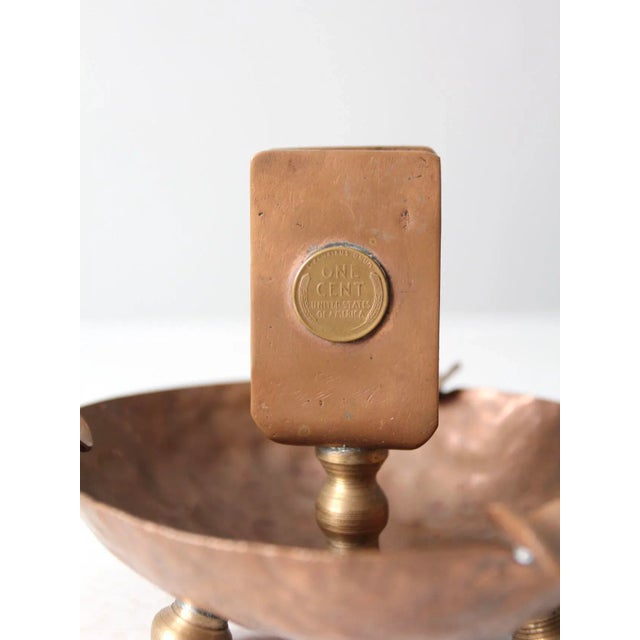 Copper Antique Copper Match Holder Ashtray For Sale - Image 8 of 12