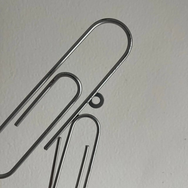 Vintage 1980s Metal Paper Clip Wall Sculpture Photo Holder For Sale In West Palm - Image 6 of 8