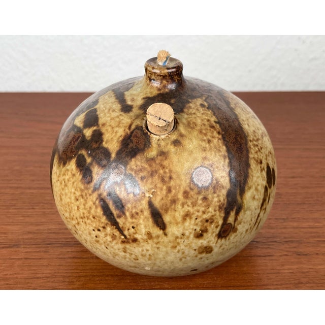 Mid-Century Modern Danish Studio Pottery Oil Lamp from Aage Würtz, 1960s, in Very Good conditions. Designed 1960 to 1969...