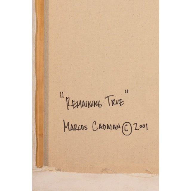 Late 20th Century Marcus Cadman - Remaining True 2001 Signed Acrylic on Canvas Native American Art For Sale - Image 5 of 9