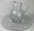 Etched Glass Pitcher With Matching Glass Round Tray. Pitcher is 7" Dia x 9"H