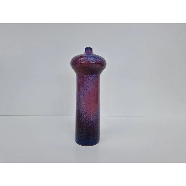 Beautifully Glasietres ceramic object by Dorothee Colberg-Tjadens (1922-2004). Pink/blue -sprinkled glaze. 26.5 cm high,...
