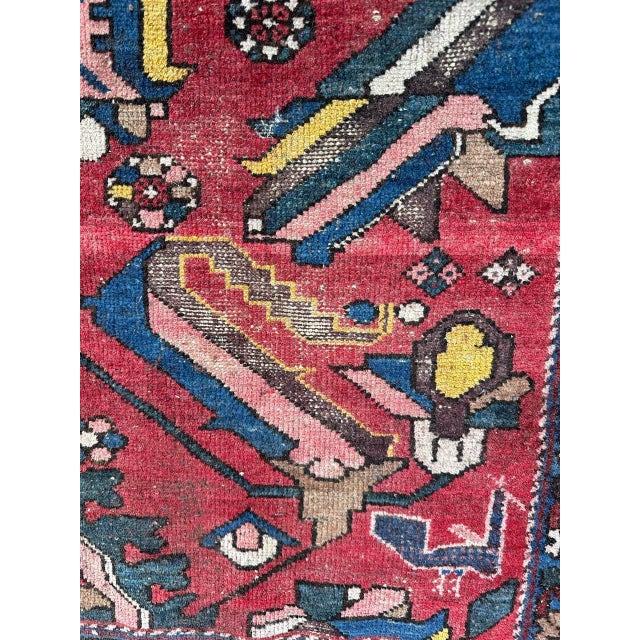 Mid-Century Distressed Mazlaghan Rug, 1940s For Sale - Image 18 of 18