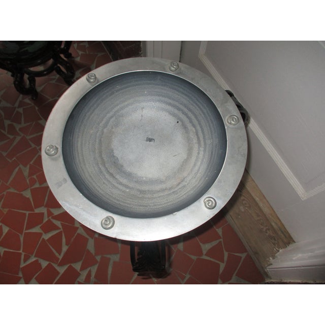 Metal Mid Century French Style Ornate Iron and Metal Bird Bath / Fountain For Sale - Image 7 of 12