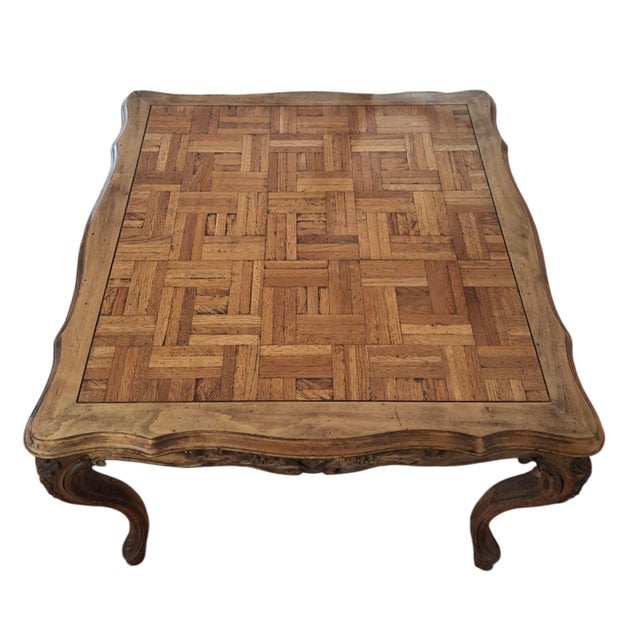French Provincial Style Parquetry Top Table For Sale In San Francisco - Image 6 of 8