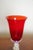 Italian Ruby Red Murano Art Glass Chalice With Gold Aventurine Stem 1970s For Sale - Image 9 of 9