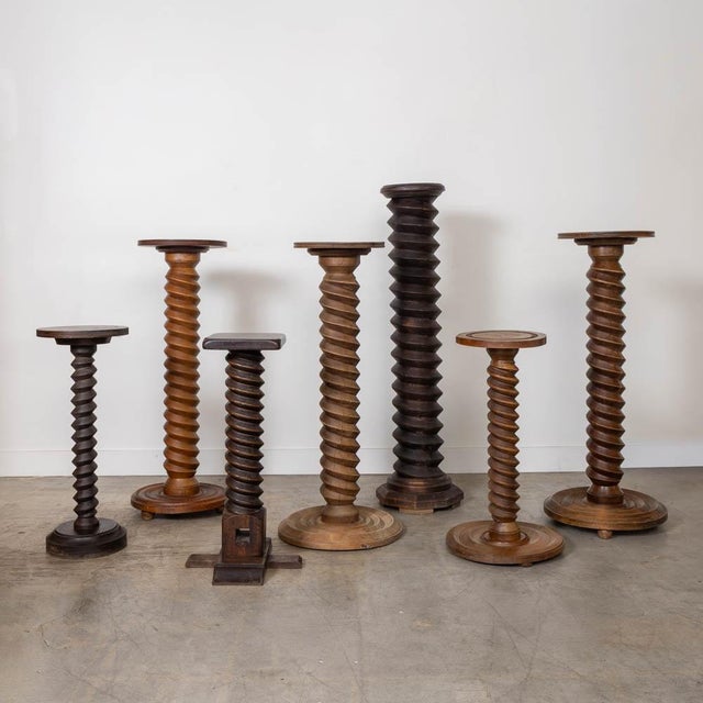 1940s French Twisted Wood Pedestal Table For Sale - Image 11 of 11